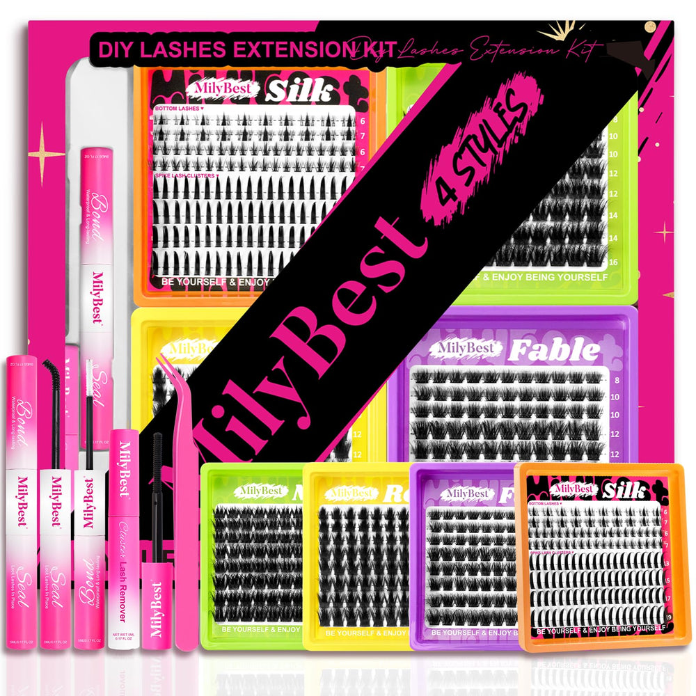 MilyBest front packaging showing complete lash kit and contents for convenience