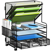 MINDEPOT front view of full organizer showing neat stacked papers and files benefit tidy desk