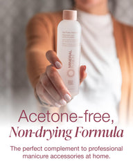 Mineral Fusion in-use with cotton pad removing polish, showing quick removal benefit