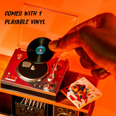 MGA's Miniverse mini vinyl label visible with Beethoven remix, useful for instant listening
