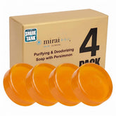 Mirai persimmon soap front view showing packaging and clean design for clear identification