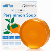 Mirai persimmon soap front packaging showing calming design and benefit