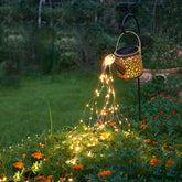 Misawce watering can front view showing warm glow and vintage styling for ambiance