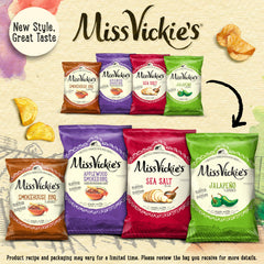 Miss Vickie's pile of chips on table showcasing shareable snack appeal