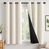 MIULEE cream front view showing full blackout coverage and elegant drape