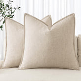 MIULEE front view of 26x26 euro sham showing neutral beige and tidy finish