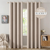 MIULEE front view natural beige panels showcasing elegant blackout benefit