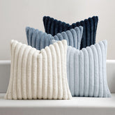 MIULEE front view of navy blue faux fur cover highlights plush comfort