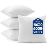MIULEE front view of four 20x20 inserts showing neat, full shape for stylish decor