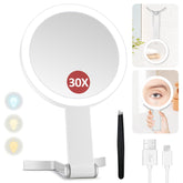 MIYADIVA front view folded mirror showing compact travel-ready design and portability