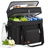 MIYCOO front view of expanded cooler bag showing large capacity and organized layout