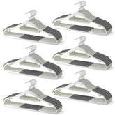 MLKJHHI front packaging showing 60-pack and gray hangers for bulk convenience