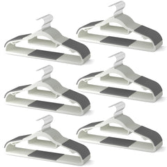 MLKJHHI front packaging showing 60-pack and gray hangers for bulk convenience