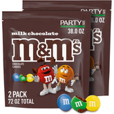 M&M'S front packaging showing party-size bags and brand appeal