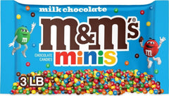 M&M's front pouch showing 3 lb bulk size and colorful appeal