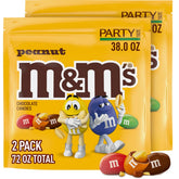 M&M's peanut front packaging showing party-size two-pack for sharing