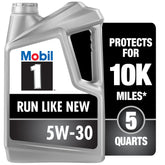 Mobil 1 5W-30 front label showing product name and size, clear identification for buyers