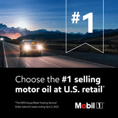 Mobil 1 bottle cap detail highlighting easy pour and spill‑control feature