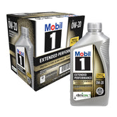 Mobil 1 front packaging showing 0W-20 label and long-drain benefit