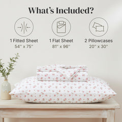 Modern Threads flat sheet spread on bed illustrating smooth, wrinkle-free appearance