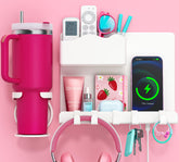 Moforoco front view mounted shelf showing tidy bedside storage benefit