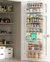 Moforoco front view over-door organizer showing neat vertical storage benefit