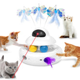 MOHAYA front view of white 4-in-1 toy showing all play elements and compact design benefit