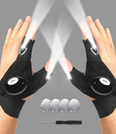 MOIPEJO front view showing gloves and fingertip LEDs for hands-free lighting