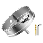 Mollom front packaging showing hole saw kit benefits