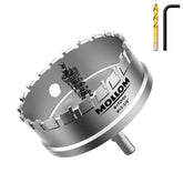 Mollom front packaging showing hole saw and included bits for reliable performance