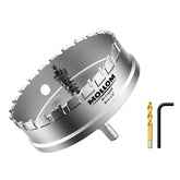 Mollom front packaging showing full hole saw kit and benefits