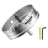 Mollom front view of 5 inch hole saw showing durable cutter for clean holes