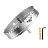 Mollom front view packaged hole saw showing complete kit and protection
