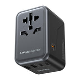 MOMAX front view showing all ports and fast charging benefits