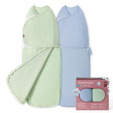 Momcozy front view showing breathable cotton swaddle offering cool comfort