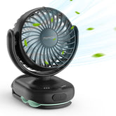 Momcozy front view clip-on fan showing compact profile and easy attachment