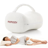 Momcozy front view knee pillow showing ergonomic shape and immediate alignment benefit