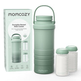 Momcozy front view of cooler showing compact design and portability benefit