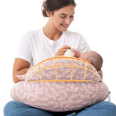 Momcozy front view nursing pillow showing full shape and instant support