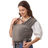 Momcozy front view worn showing snug ergonomic support and even weight distribution