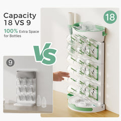 Momcozy rack in use with bottles drying fast to save time