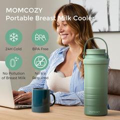 Momcozy cooler opened with two 22oz bottles for organized storage benefit