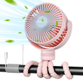 Momcozy fan front view showing compact design and easy controls, enhances portability