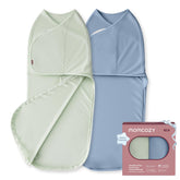 Momcozy swaddle front view showing snug fit and clean design for peaceful sleep