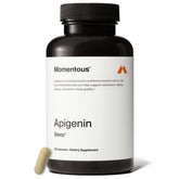 Momentous apigenin front packaging showing bottle and branding for clear identification and trust