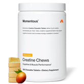 Momentous front packaging showing mango creatine chews and benefits