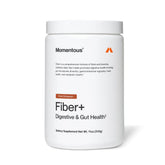 Momentous Fiber+ front canister showing product branding and cinnamon flavor benefit