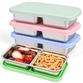monoan front view pack showing compact stainless steel containers and benefits of durability