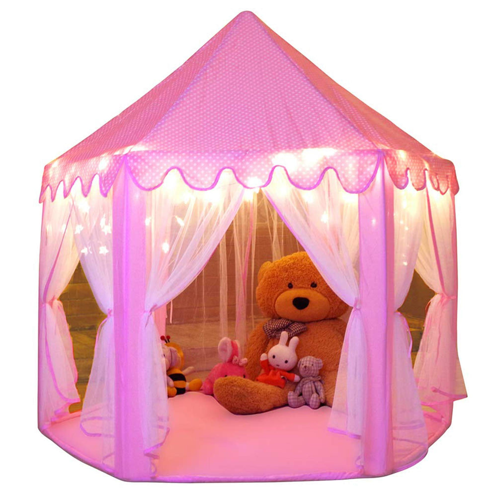Monobeach tent front view showing castle shape and private play benefit