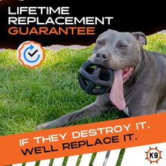 Monster K9 rubber texture close-up highlighting tear-resistant surface benefit